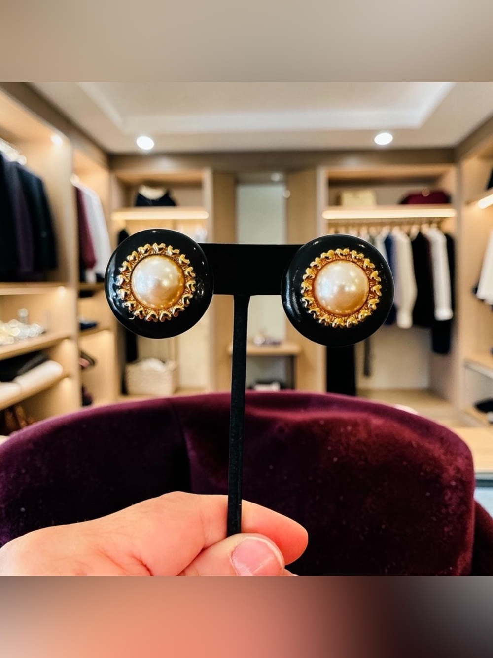 St. John Authentic Luxury Runway Vintage Iconic Couture Designer Pearl Earrings
